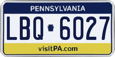 PA license plate LBQ6027
