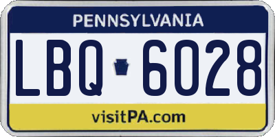 PA license plate LBQ6028
