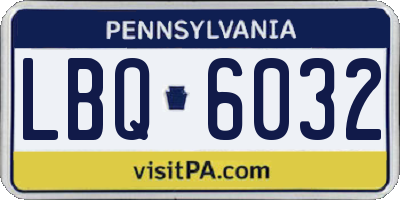 PA license plate LBQ6032