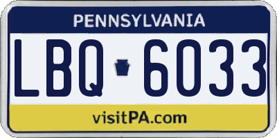 PA license plate LBQ6033