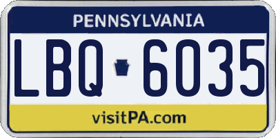 PA license plate LBQ6035