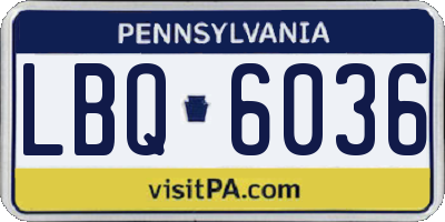 PA license plate LBQ6036