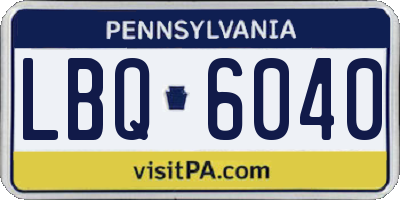 PA license plate LBQ6040