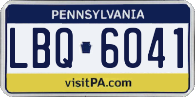 PA license plate LBQ6041