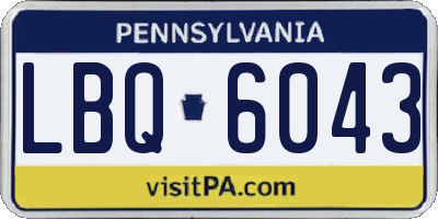 PA license plate LBQ6043