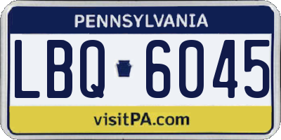 PA license plate LBQ6045