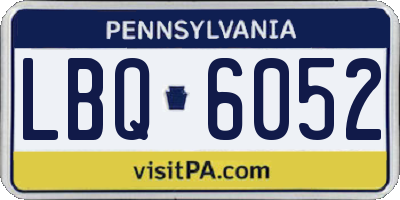 PA license plate LBQ6052