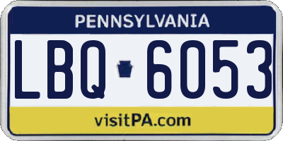 PA license plate LBQ6053