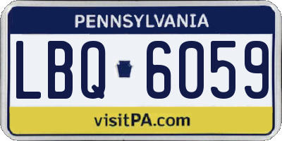 PA license plate LBQ6059