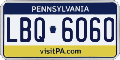 PA license plate LBQ6060