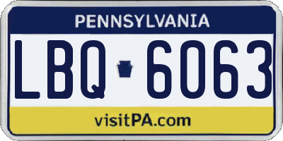 PA license plate LBQ6063