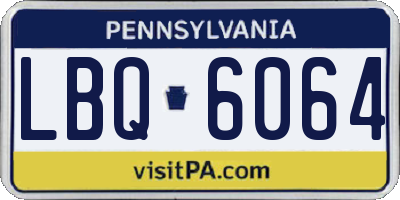 PA license plate LBQ6064