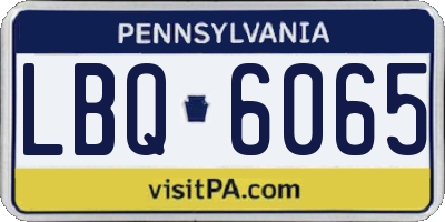 PA license plate LBQ6065