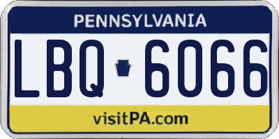 PA license plate LBQ6066