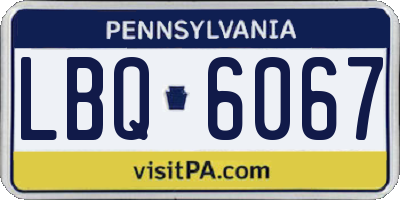 PA license plate LBQ6067
