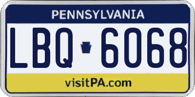 PA license plate LBQ6068