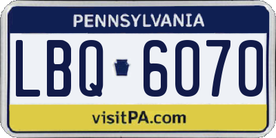 PA license plate LBQ6070
