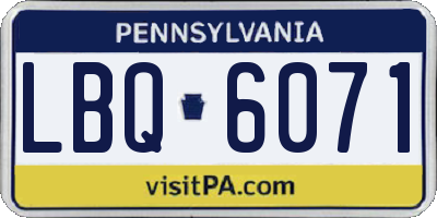 PA license plate LBQ6071