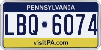 PA license plate LBQ6074