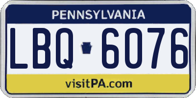 PA license plate LBQ6076