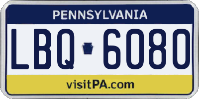 PA license plate LBQ6080