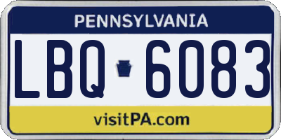 PA license plate LBQ6083