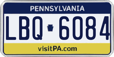 PA license plate LBQ6084
