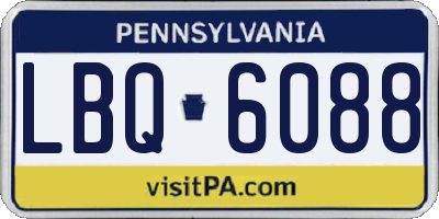 PA license plate LBQ6088