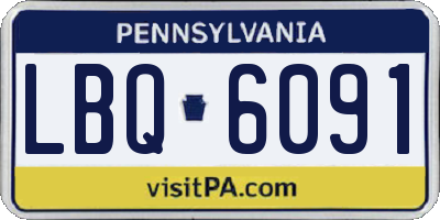 PA license plate LBQ6091