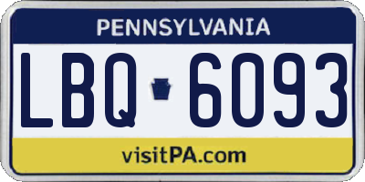PA license plate LBQ6093