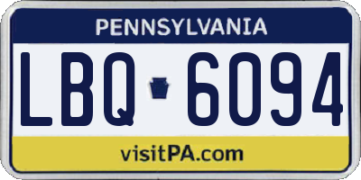 PA license plate LBQ6094