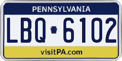 PA license plate LBQ6102