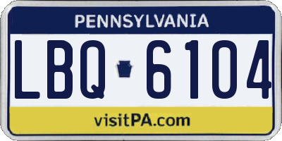 PA license plate LBQ6104