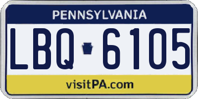 PA license plate LBQ6105