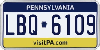 PA license plate LBQ6109