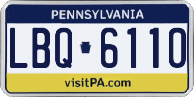 PA license plate LBQ6110
