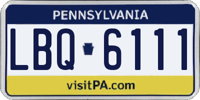 PA license plate LBQ6111