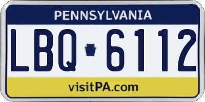 PA license plate LBQ6112
