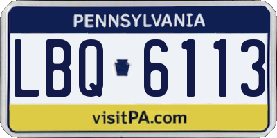 PA license plate LBQ6113