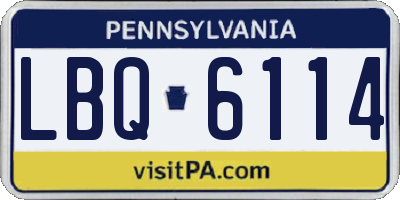 PA license plate LBQ6114