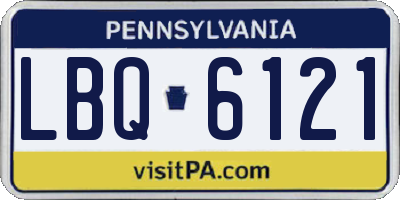 PA license plate LBQ6121