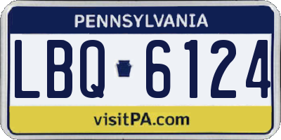 PA license plate LBQ6124