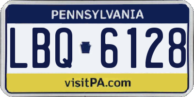 PA license plate LBQ6128
