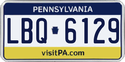 PA license plate LBQ6129