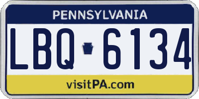 PA license plate LBQ6134