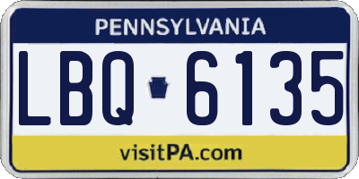PA license plate LBQ6135