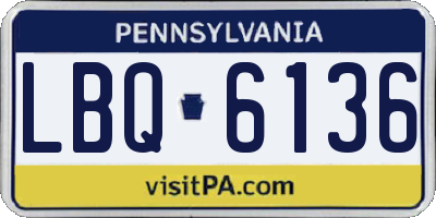 PA license plate LBQ6136