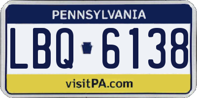 PA license plate LBQ6138