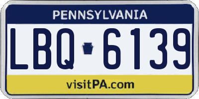 PA license plate LBQ6139