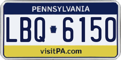 PA license plate LBQ6150